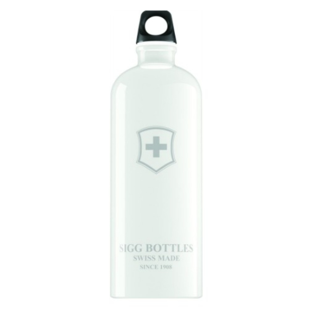 NWT- 1.0L (34 oz) Sigg Bottle, Swiss Emblem White